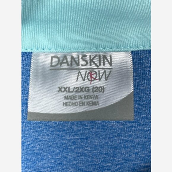 Danskin Now Blue Dri-More Quarter Zip Athletic Top XXL Thumbholes NWT - Picture 4 of 8